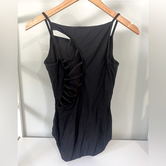 Black Capezio Bodysuit w/ Cutout Back Detail - Picture 2 of 2